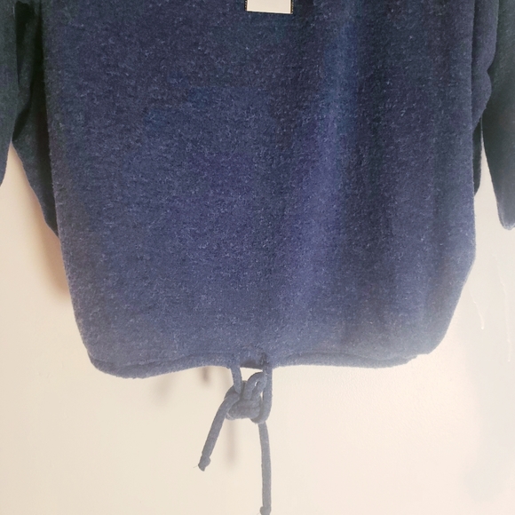 NEW CHASER Blue Sweater Top Tee SMALL  Boat Neck Long sleeve Drawstring Stretch - Picture 9 of 13